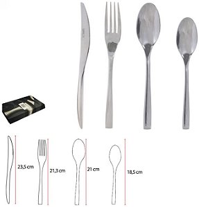 Faqueiro Aço Inox 24 Peças 18/10 Artsy Prata